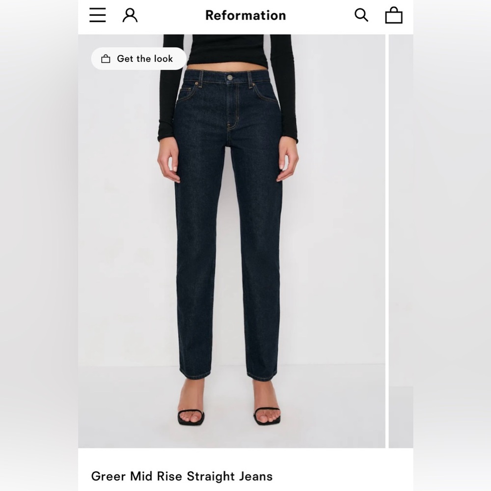 Reformation Women's Dark Blue Ankle Jeans - Picture 3 of 4